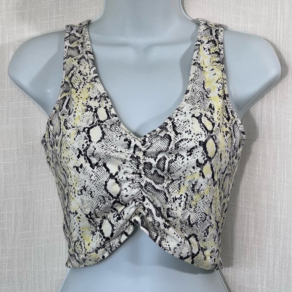 Forever 21 Snake Print Stretch Cropped Tank Top Size S